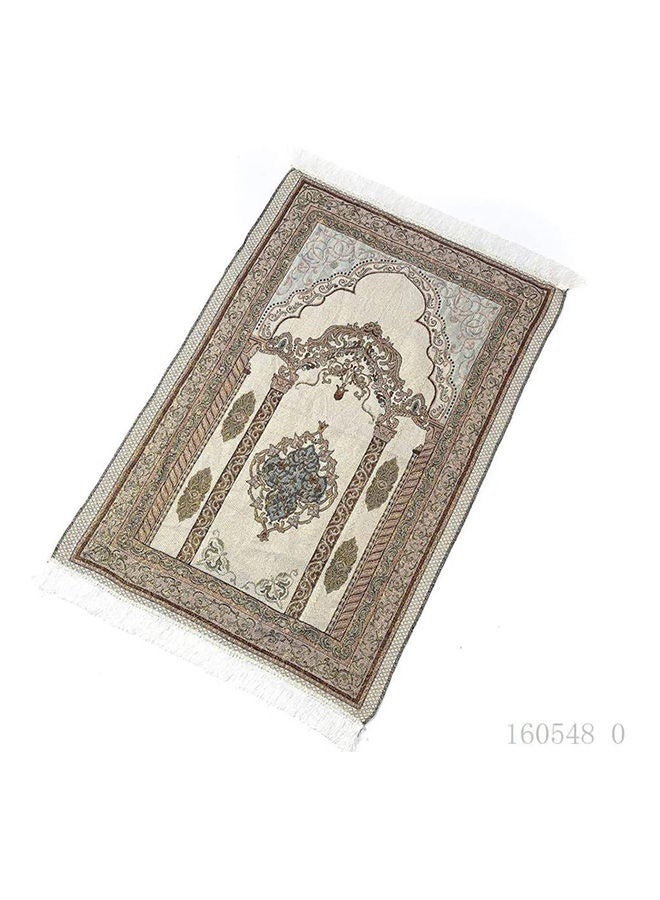 Pray Rug Muslim Worship Blanket Fashion Worship Blanket Portable Embroidery Patterned Carpet Mats Beige  - Image 1