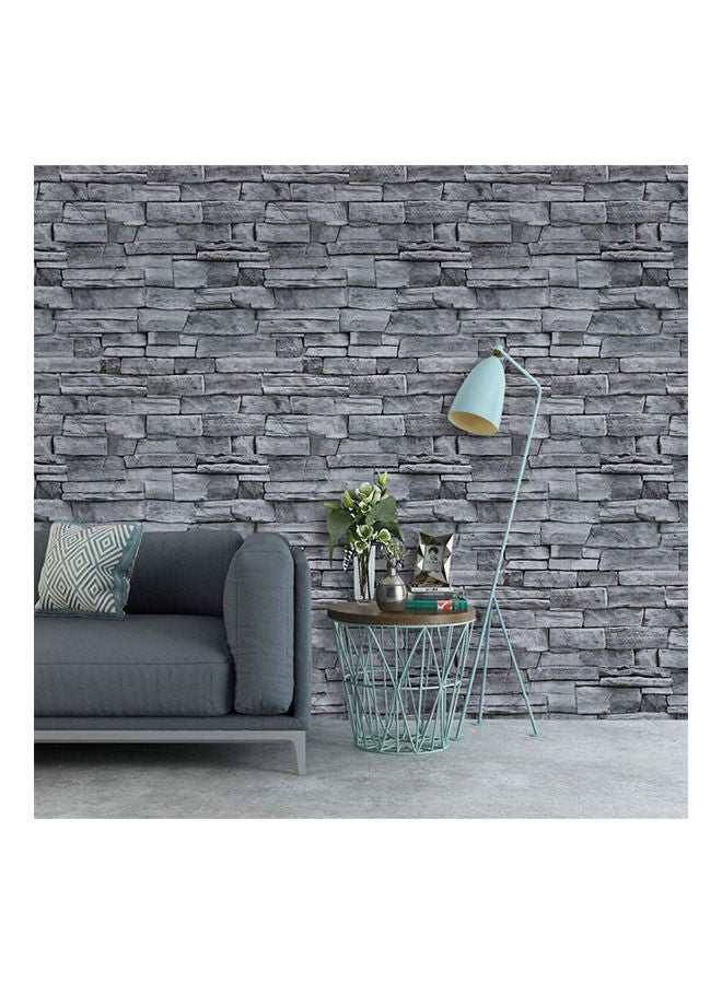 Peel And Stick Wallpaper Brick Self Adhesive Removable Vinyl Film For Bedroom Livingroom Grey  - Image 2