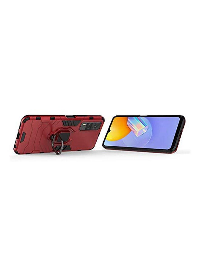 360 Degree Rotating Ring Holder Kickstand With Magnetic Car Mount Case Red - Image 2