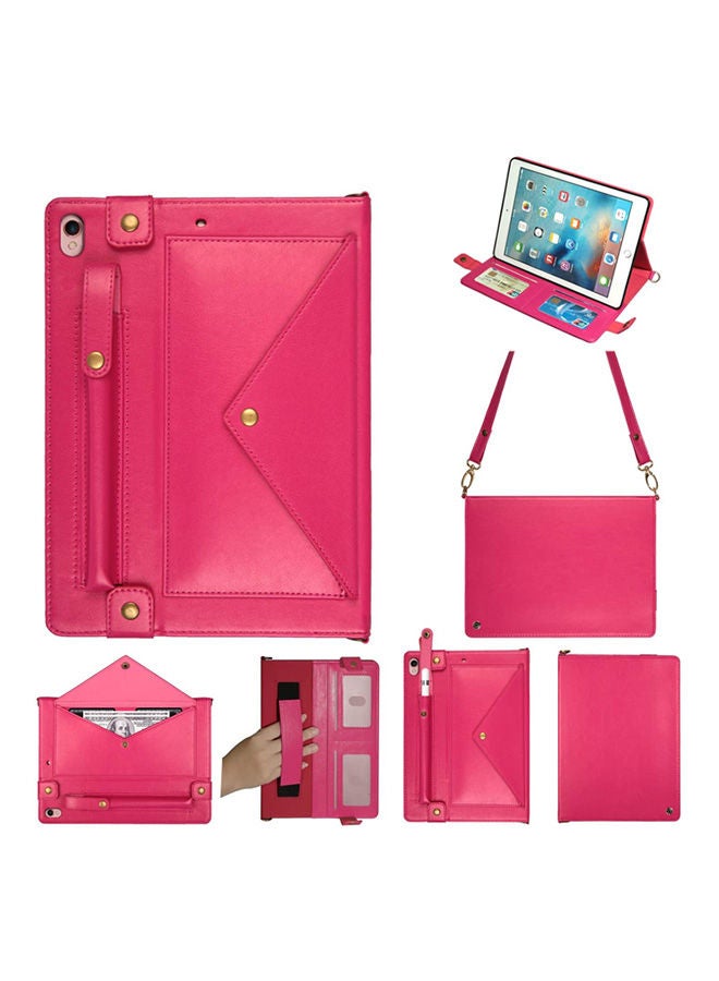 3Rd Gen Ipad Air Stand Case,Wallet File Folio Pocket Stand Case, Magnetic Pu Leather Hangbag Cover With Card Slot Multi Function Sleeve For Ipad Air 3 10.5" 2019/ Ipad Pro 10.5" Pink  - Image 1