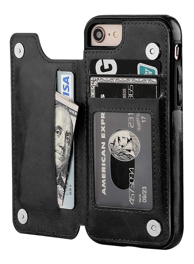Iphone 7 Plus/8 Plus Wallet Case With Card Holder,Iphone 7 Plus/8 Plus Case Wallet Premium Pu Leather Kickstand Card Slots,Double Magnetic Clasp And Durable Shockproof Cover (Black) Black  - Image 1