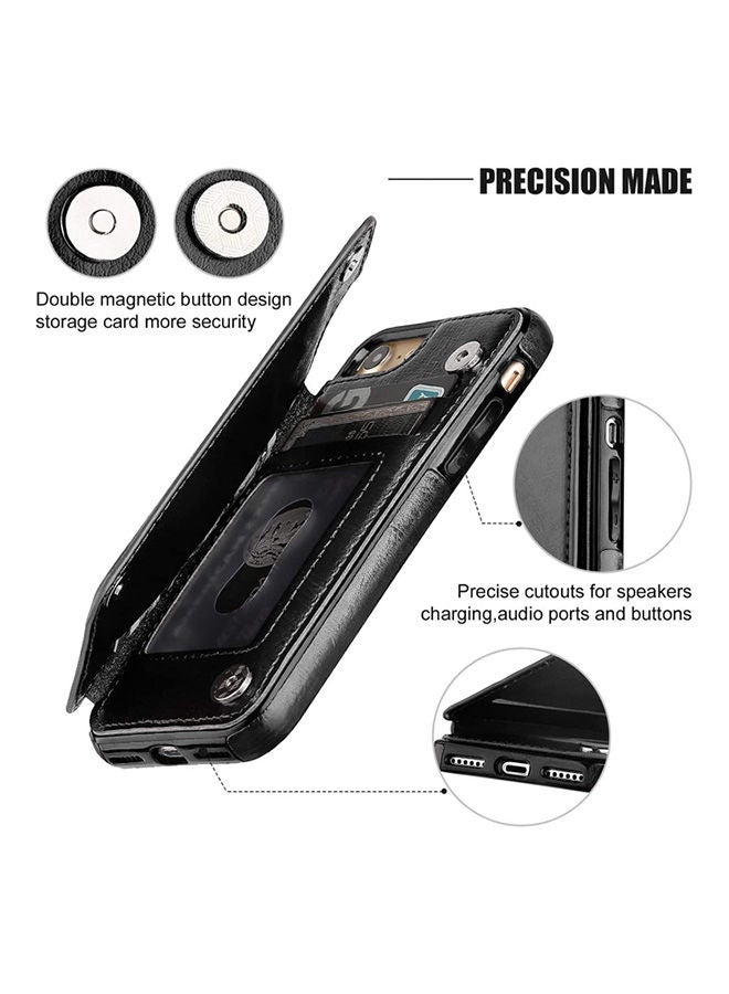 Iphone 7 Plus/8 Plus Wallet Case With Card Holder,Iphone 7 Plus/8 Plus Case Wallet Premium Pu Leather Kickstand Card Slots,Double Magnetic Clasp And Durable Shockproof Cover (Black) Black  - Image 2