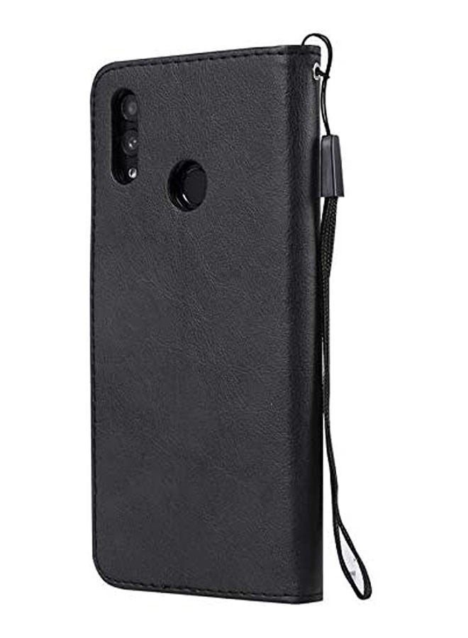 Leather Wallet Flip Cover Case For Huawei Honor 10 Lite Black  - Image 1