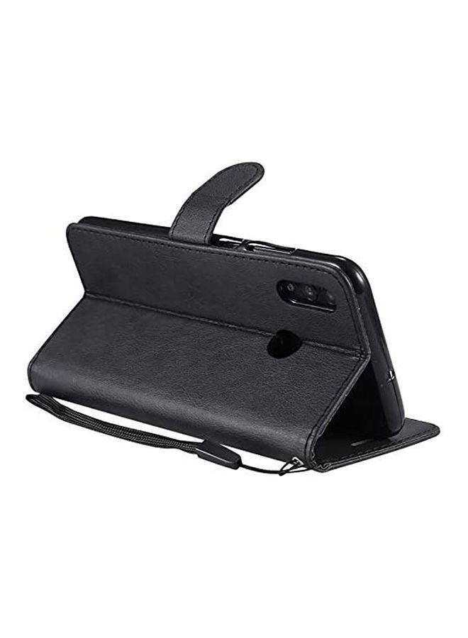 Leather Wallet Flip Cover Case For Huawei Honor 10 Lite Black  - Image 2