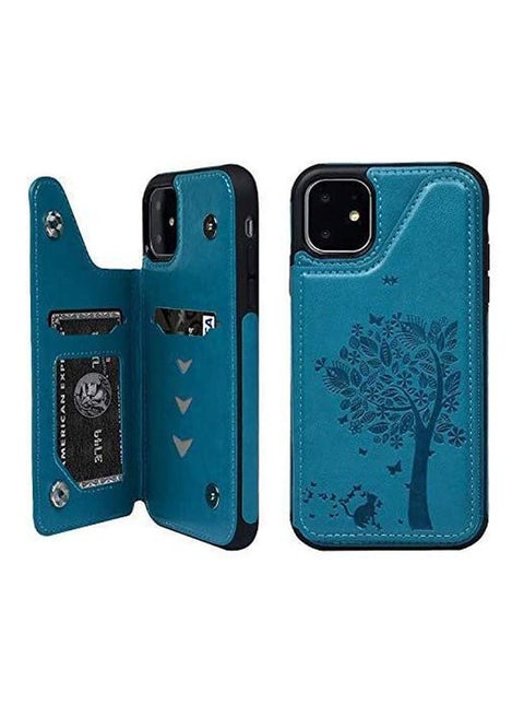 For Iphone 11 Wallet Case With Card Holder Blue Blue