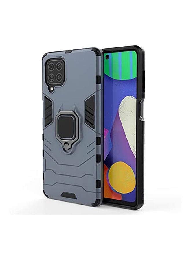 غطاء حماية متين ومضاد للصدمات ومزود بمسند حلقي للسيارة لهاتف سامسونج جالاكسي M62/F62. أزرق. - Image 1