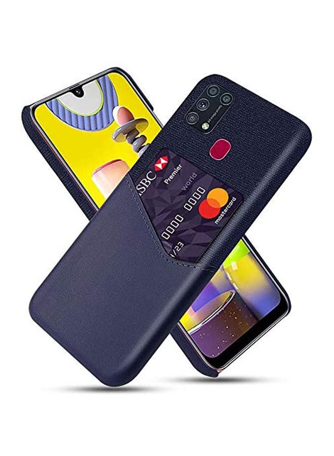Premium Leather Wallet Sleek Slim Armor Scratch Resistant Protective Mobile Soft Cover Fullbody Bumper For Samsung Galaxy M31 Blue - Image 1