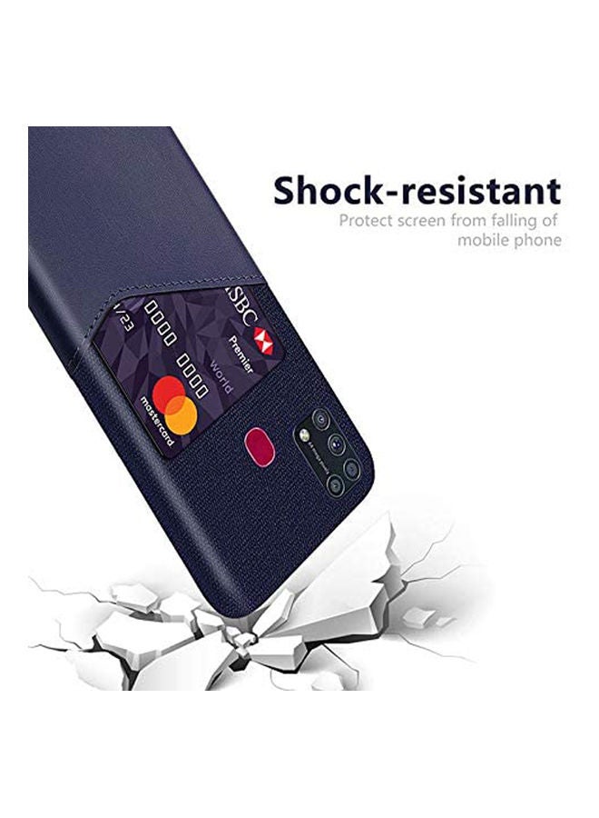 Premium Leather Wallet Sleek Slim Armor Scratch Resistant Protective Mobile Soft Cover Fullbody Bumper For Samsung Galaxy M31 Blue - Image 2