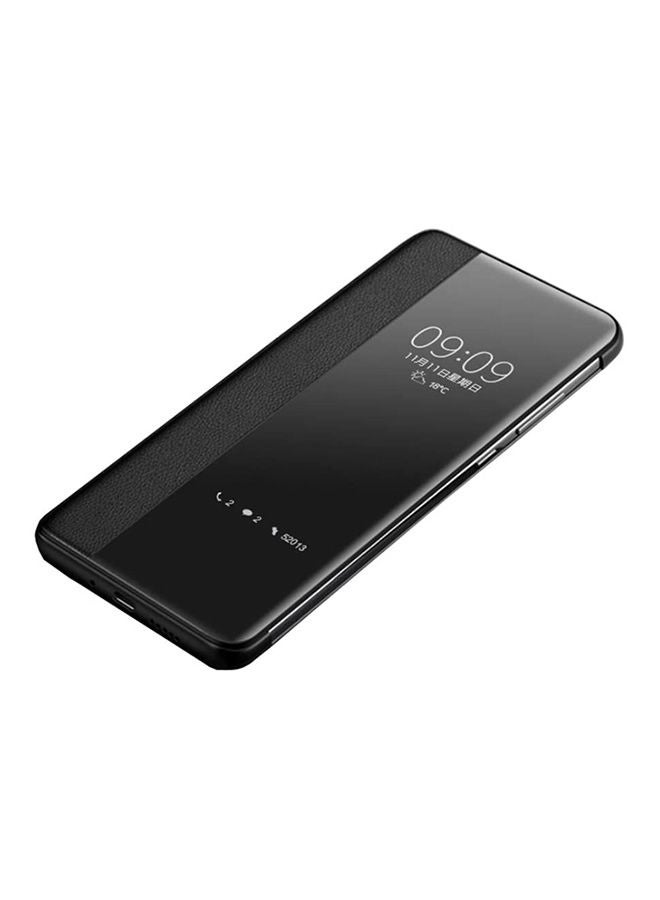 Compatible With Huawei P30 / P30 Pro Case Smart Window View Ultra Slim Flip Auto Sleep/Wake Multifunction Protector Cover (, P30 Pro) Black - Image 1