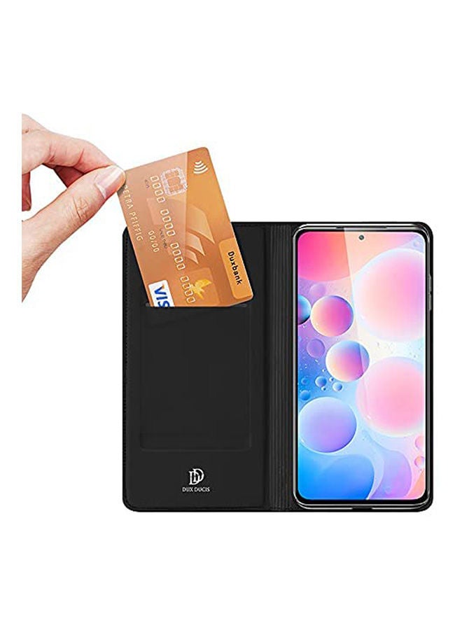 Generic - Case For Xiaomi Poco F3 / Xiaomi Mi 11I,Synthetic Leather Kickstand Function Magnetic Closure Tpu Bumper Full Body Protection Flip Case Black - Image 1