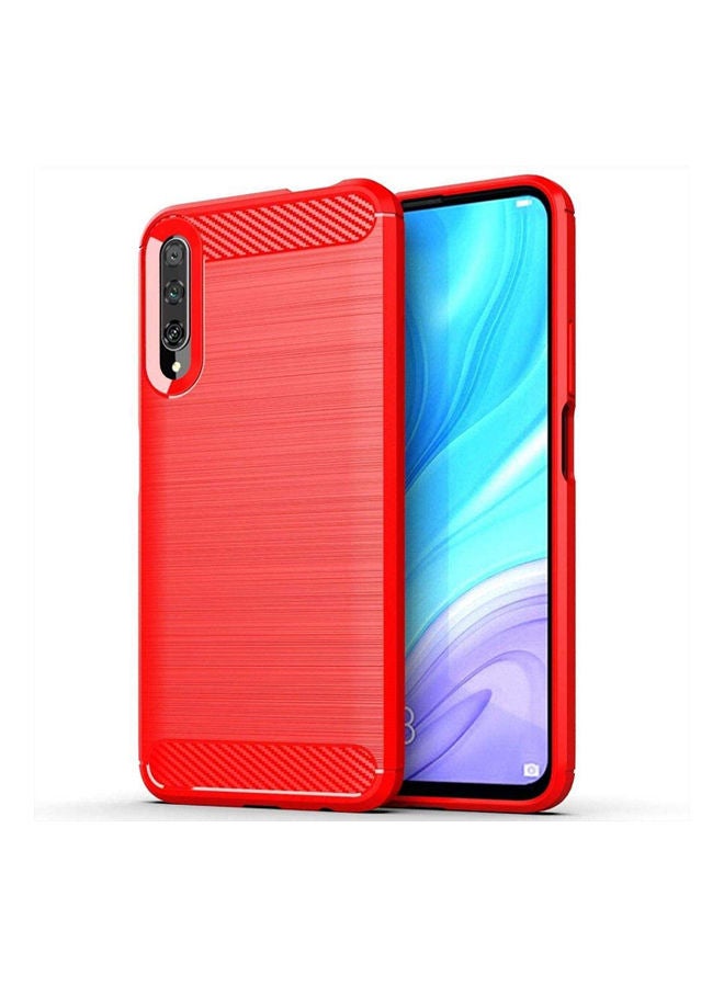 For Huawei Honor Y9S Case Cover Shell-Carbon Fiber Material Case Red - Image 1