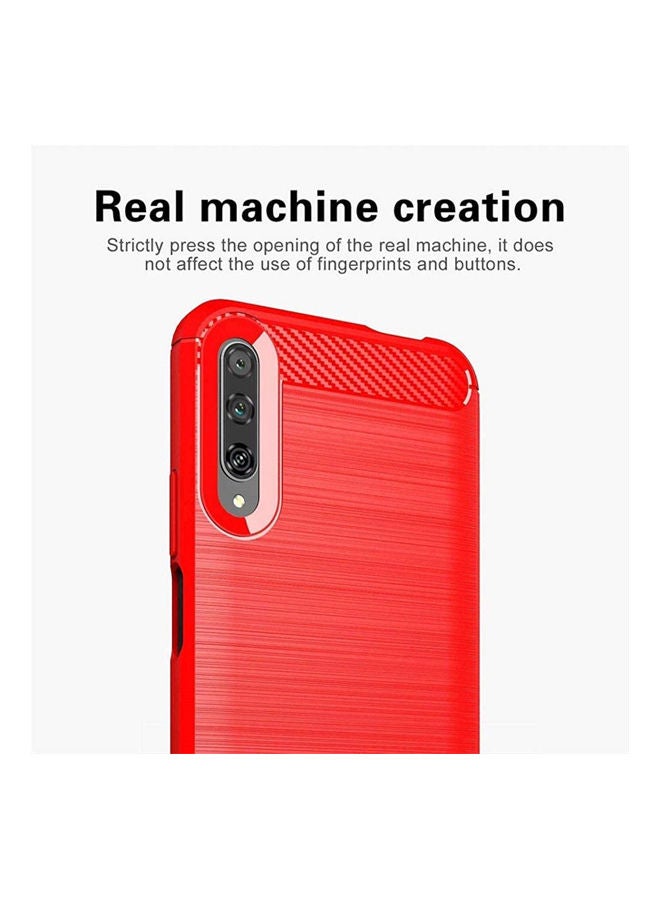For Huawei Honor Y9S Case Cover Shell-Carbon Fiber Material Case Red - Image 2
