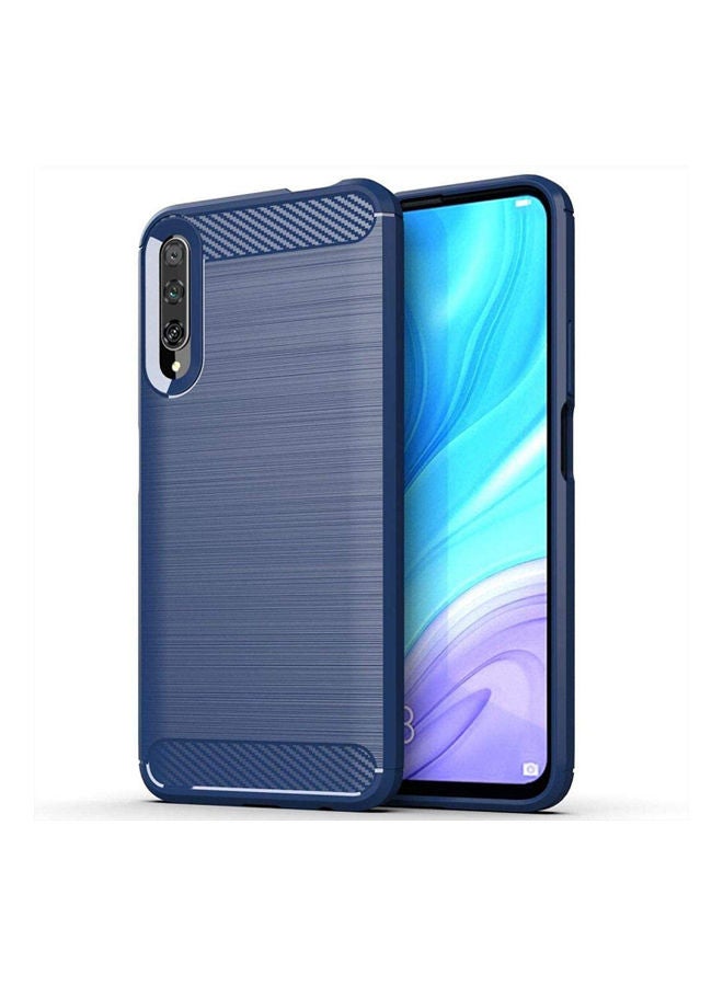 For Huawei Honor Y9S Case Cover Shell-Carbon Fiber Material Case Blue - Image 1