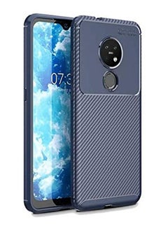 Carbon Fiber Texture Shockproof Tpu Case Cover For Nokia 7.2 Blue