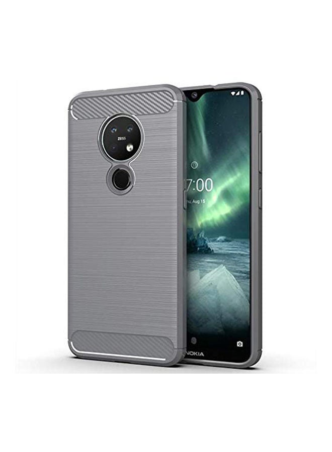 Ultra Slim Shock Absorption Soft Tpu Drawing Protective Cases Cover For Nokia 7.2 Gray Grey