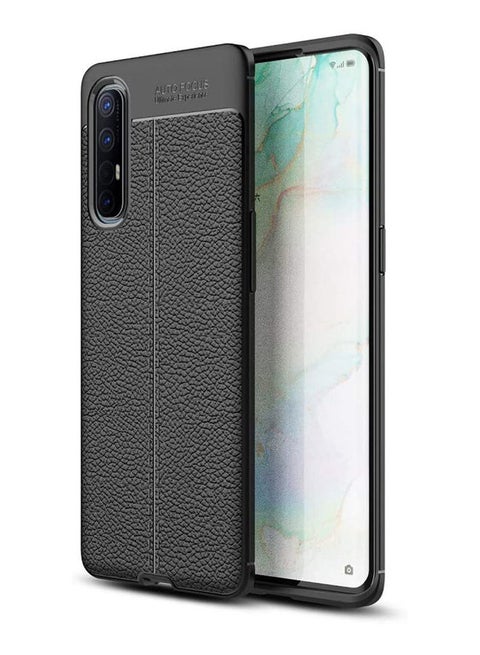 Oppo Reno 3 Pro Case, Litchi Texture Tpu Shockproof Case For Oppo Reno 3 Pro Black