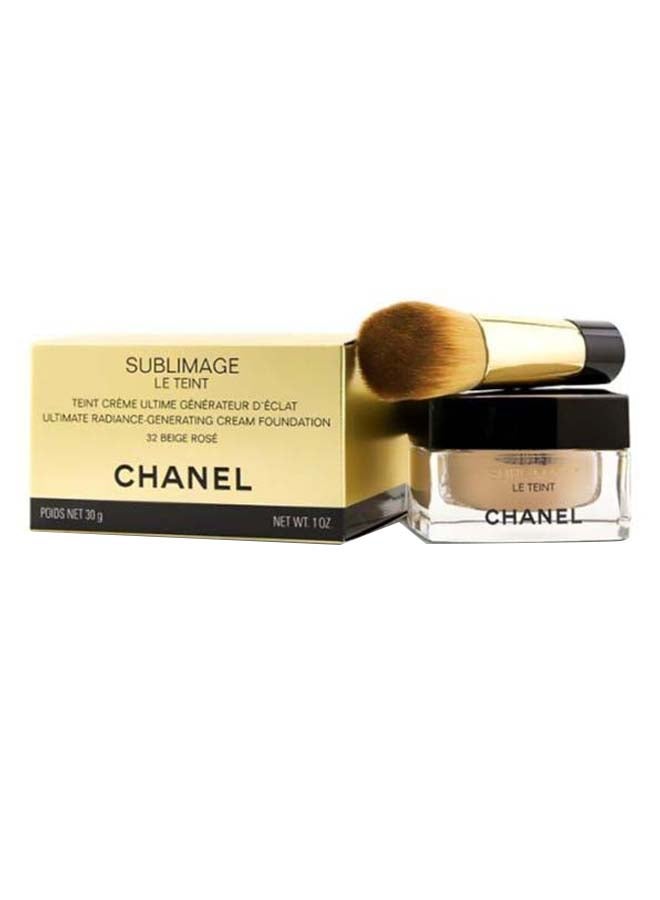 CHANEL - Sublimage Le Teint Ultimate Radiance Generating Cream Foundation With Brush 32 Beige Rose - Image 1