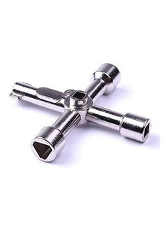 Generic 1Pcs 4 In 1 Alloy Triangle/Square Universal Cross Triangle Key For Train Electrical Elevator Cabinet Valve Silver  - Image 1