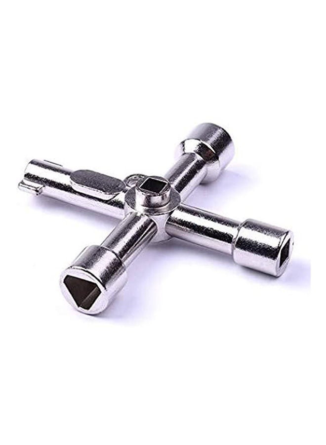 Generic - 1Pcs 4 In 1 Alloy Triangle/Square Universal Cross Triangle Key For Train Electrical Elevator Cabinet Valve Silver - Image 1