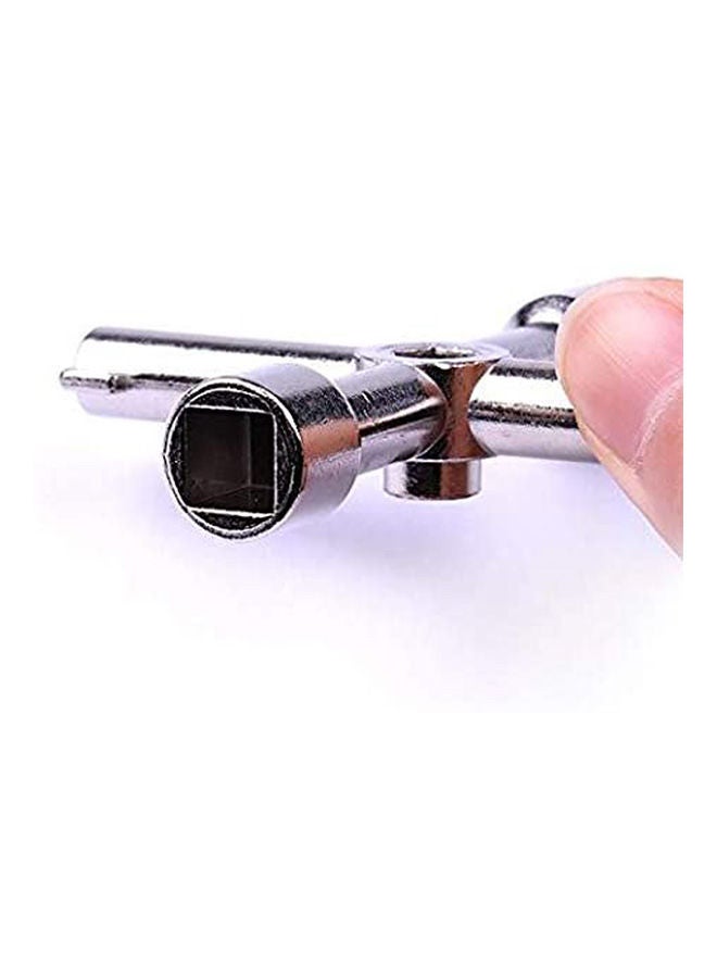 Generic - 1Pcs 4 In 1 Alloy Triangle/Square Universal Cross Triangle Key For Train Electrical Elevator Cabinet Valve Silver - Image 1