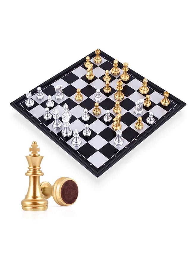 Travel Chess Board Set Games - Magnetic Chess Piece with Portable/Foldable Board- Educational Toys For Kid/Children/Adults -Gold/Silver Chess Piece -Traditional Game Gift - Image 1