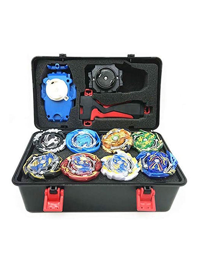 Metal Fusion Battling Top Burst Launcher Grip Set Storage Box Top Burst Gyros 4D with Launcher Burst Toys for Children 8pcs  - Image 1