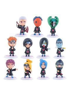 Set of 11 Pieces Naruto Mini Figure Collectible Model - Anime Character Akatsuki Member Sculpture Model - Holiday Desktop Gifts for Anime Fans Lovers
