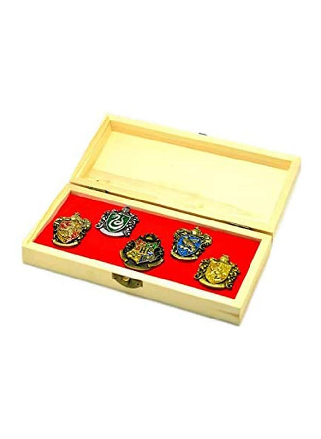 Harry Potter college badge set brooch stereo logo cartoon peripheral Wooden box  - Image 1