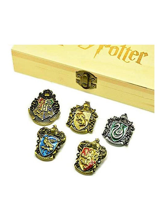 Harry Potter college badge set brooch stereo logo cartoon peripheral Wooden box  - Image 2