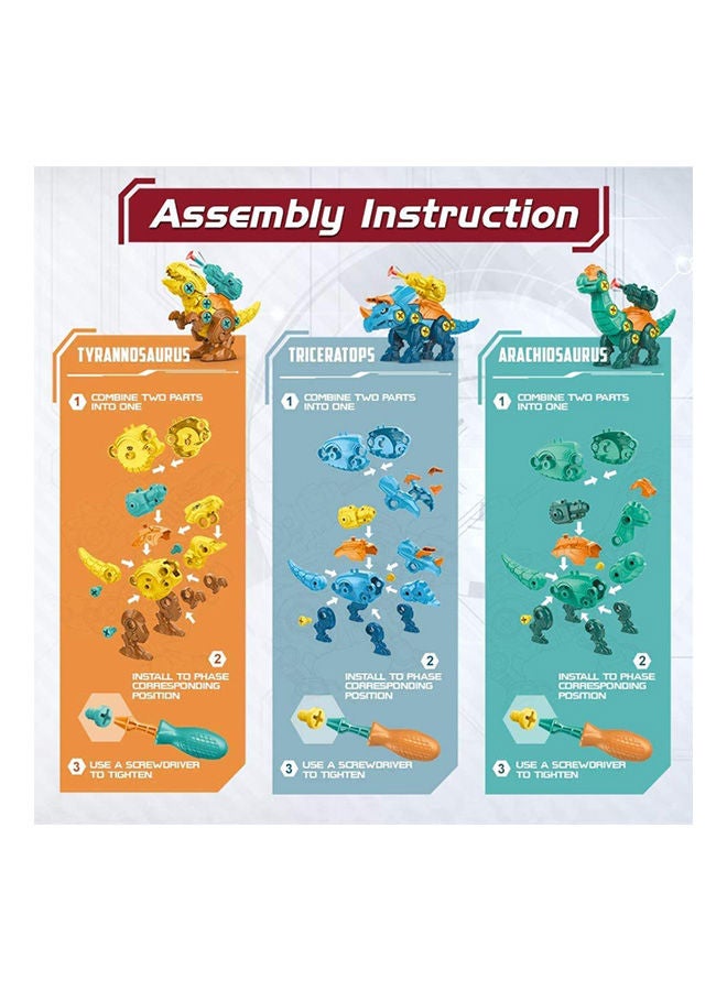 3 Pack Dino Building Set With Screwdrivers Drill Diy Construction Play Kit Stem Learning Gifts - Image 3