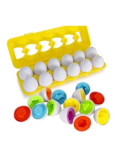 Generic Matching Egg Set, 12Pcs Color&Shape Matching Egg Set Montessori Toys For Toddlers 3D Egg Puzzle Sorter Toy Smart Egg Toys For Baby 18 Months And Up  - Image 2