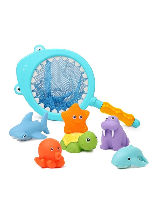 Mumoo Bear 7Pcs Baby Bath Toys, Scoop Net Fish Pool Toys With Spray, Sounds, Color Changing Toddler Bathtub Toys - Image 1