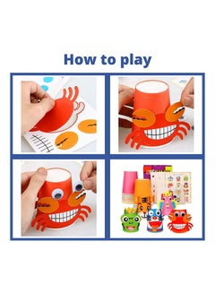 Generic Crafts Paper Cups Art Kit Kids Crafts Art Toys Diy Crafts Toys For Kids Children 12 Pcs Paper Cup And 12 Pcs Stickers, Learning Toy (Model A)  - Image 2