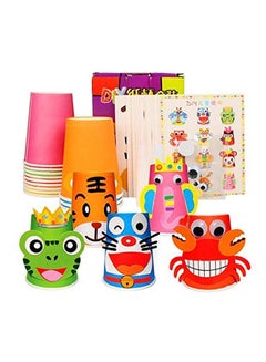 Generic Crafts Paper Cups Art Kit Kids Crafts Art Toys Diy Crafts Toys For Kids Children 12 Pcs Paper Cup And 12 Pcs Stickers, Learning Toy (Model A)  - Image 3