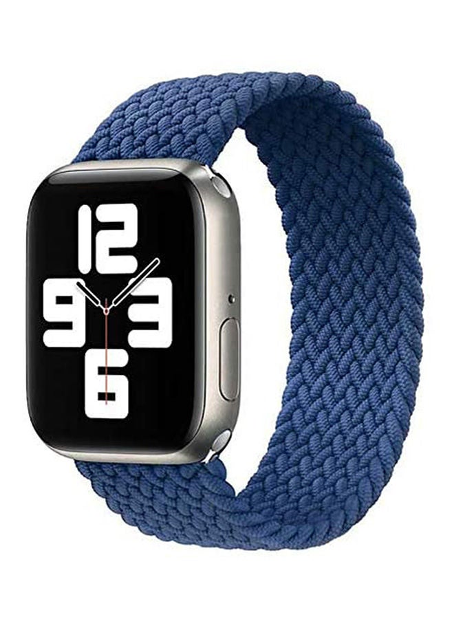 Sport Watch Bands Compatible with Braided Solo Loop Apple Watch Band 38mm/40mm,Soft Stretchy Braided Wristband for Iwatch Series 1/2/3/4/5/6/SE Blue - Image 1