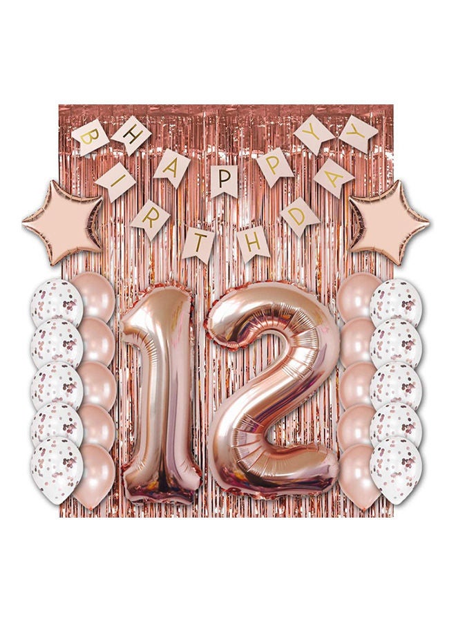 41PCS Balloons Set Aluminum Film Happy Birthday Balloon Kit for Birthday Wedding Graduations New Years Celebrations Party Decoration 12th birthday  - Image 1