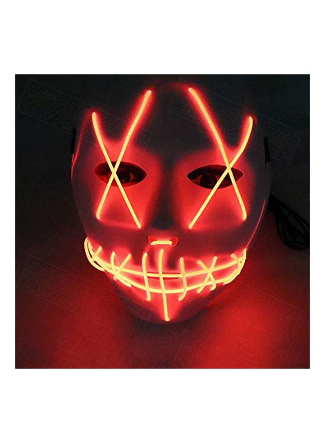 قناع مخيف بإضاءة LED للهالوين مزود بسلك /قناع مخيف لحفلة الهالوين والمهرجانات بالحث الصوتي مع سرعة الموسيقى - Image 3