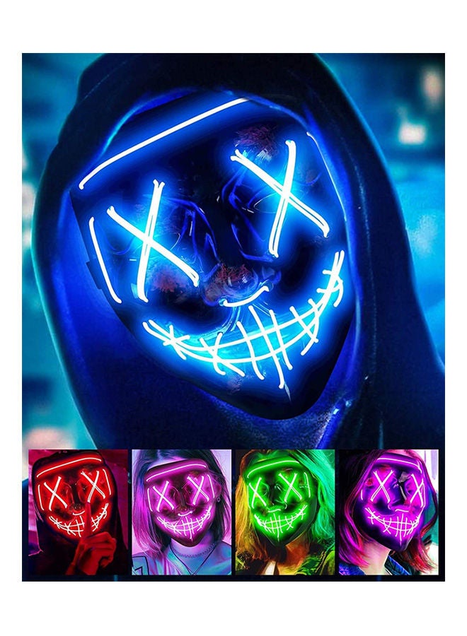 قناع مخيف للهالوين للحفلات التنكرية، مزود بإضاءة LED حيث يضيء في الظلام مع 3 أوضاع للإضاءة - Image 2