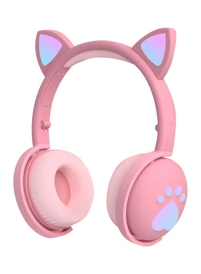 Wireless Cat Ear Headphones With Mic Girl Pink - Image 1