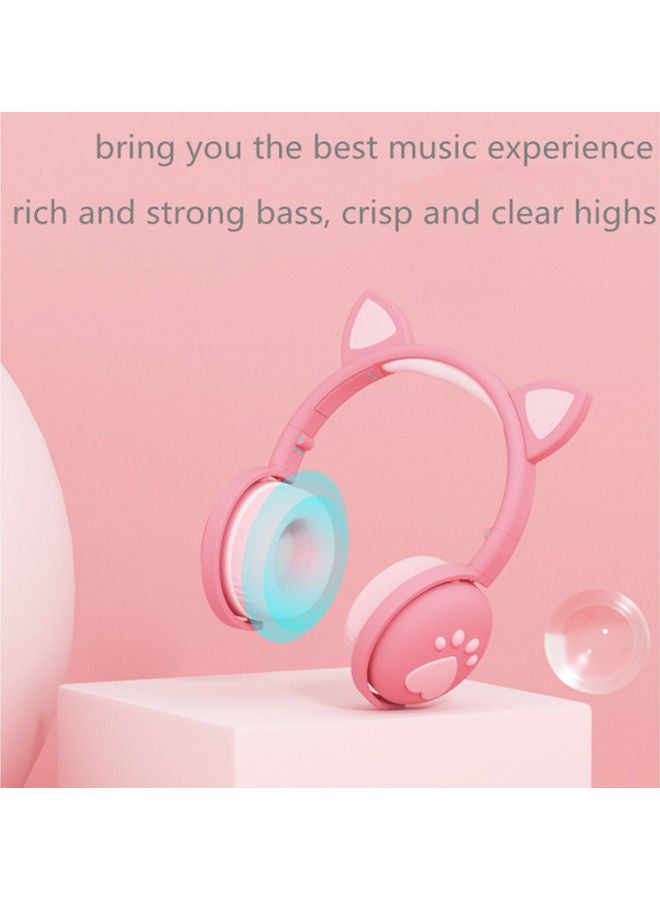 Wireless Cat Ear Headphones With Mic Girl Pink - Image 5