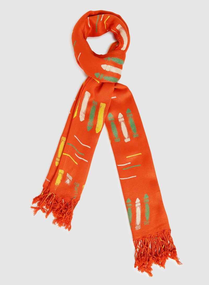 Aila Casual Regular Scarf Orange - Image 1