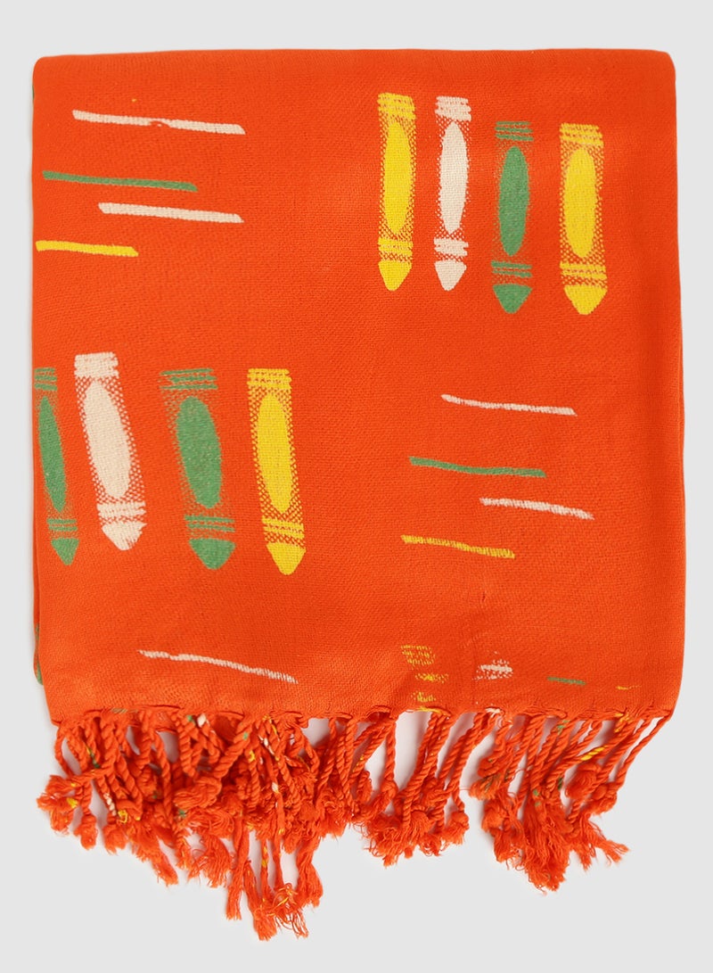 Aila Casual Regular Scarf Orange - Image 3