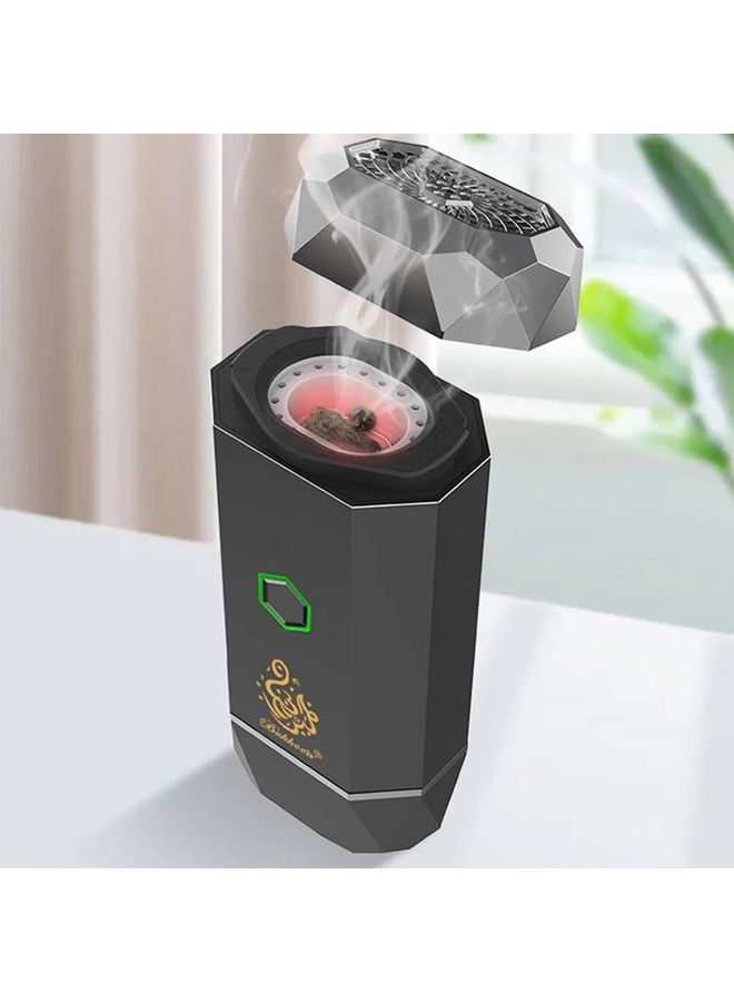 مبخرة كهربائية بتصميم سداسي مزودة بمنفذ USB أسود - Image 2