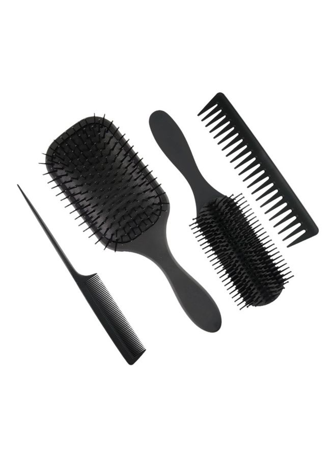 4-Piece Paddle Hair Brush Hair Scalp Massage Comb Set Black - v1628503018/N49935820A_2