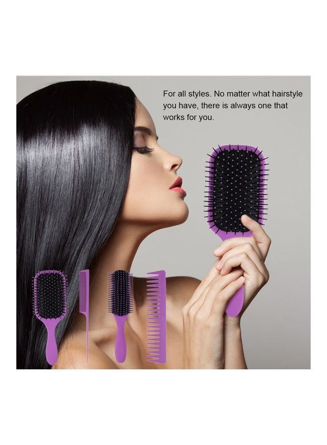 4-Piece Paddle Hair Brush Hair Scalp Massage Comb Set Black - v1628503019/N49935820A_5