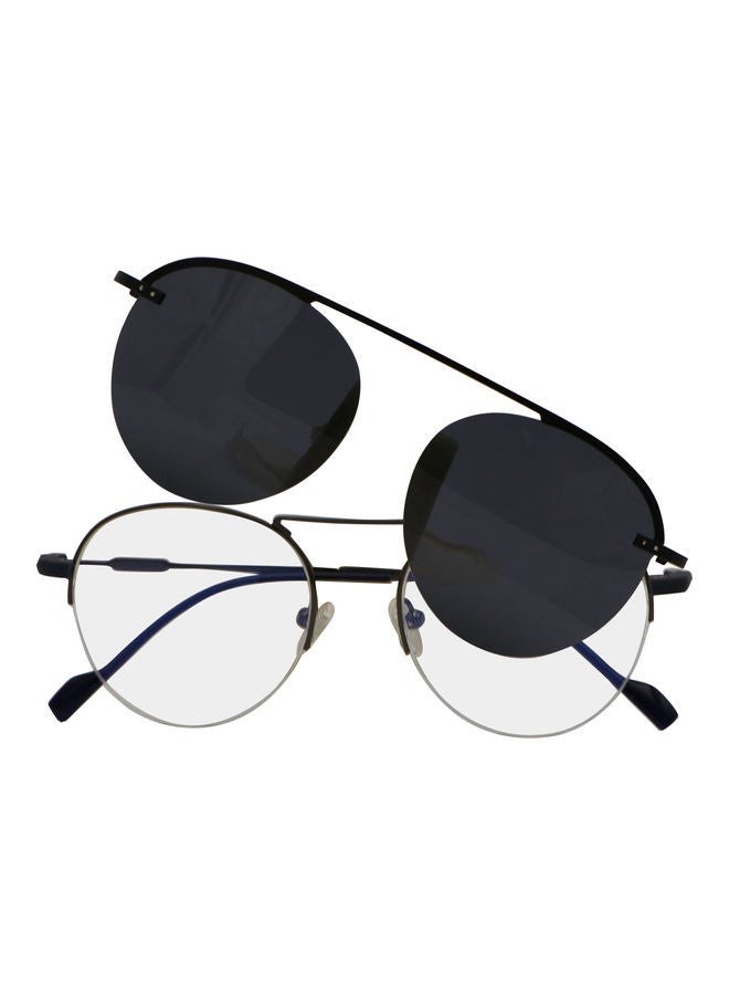 Aviator Anti-Blue Light Eyeglasses With Clip On Sunglasses