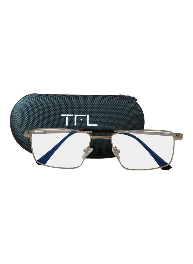 TFL - Men's Rectangular Anti-Blue Light Eyeglasses With Clip On Sunglasses - Image 1