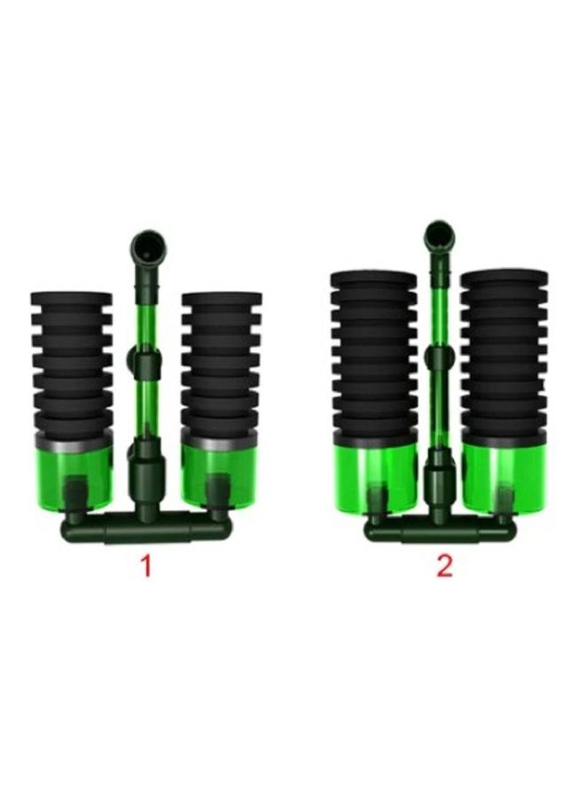 Double Head Biochemical Sponge Filter Practical Fish Tank Equipment Green/Black - Image 3