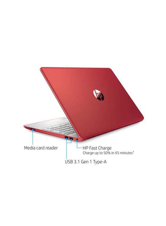 HP - 15-DW0083 Laptop With 15.6 Inches (1366x768) HD Display, Intel N5000 1.1GHz/ 4GB RAM/ 128GB SSD/ WIN10/ Webcam /International Version English Scarlett Red - Image 1