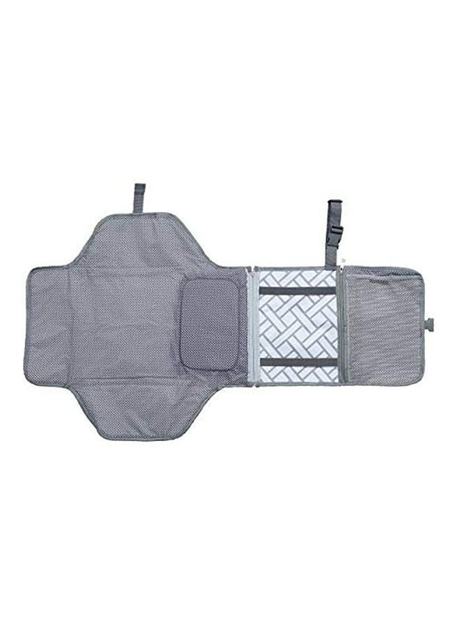 بساط تغيير حفاضات الأطفال محمول ومضاد للماء رمادي - Image 2